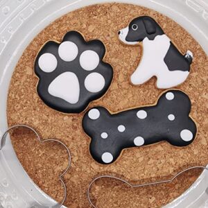 3 Piece Dog Bone Cookie Cutters, Bone Shape Cookie Cutters set Stainless Steel Biscuit Mold for Dog Cat Homemade Treats