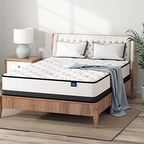 SEMIELO 10 Inch Hybrid Memory Foam Mattress Full Size, Cool Top Medium Firm Mattress, Innerspring Mattress for Pressure Relief & Durable Surpport, Plush Bed Mattress in a Box, CertiPUR-US Certified