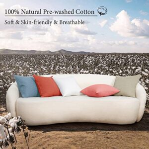 PHF 100% Cotton Waffle Weave Euro Shams 26" x 26", 2 Pack Elegant Home Decorative Euro Throw Pillow Covers for Bed Couch Sofa, White (No Insert)