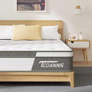 teoanns queen size mattress, 10 inch memory foam mattress bed in a box, hybrid mattress queen size for pressure relief & supportive, certipur-us, 100 nights trial