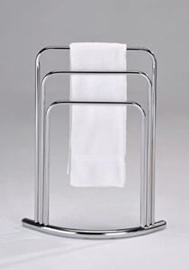 kb designs - 3 tier freestanding metal towel rack stand, chrome
