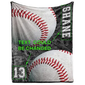 maylian personalized ball games baseball pattern warm unique gift - coral fleece flannel photo blanket (13,customx-large 80 x 60 inch)