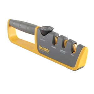 smith's 50264 adjustable manual knife sharpener grey/yellow