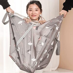 Moving Packing Bag with Handle and Zipper Oxford Cloth Duffel Bag Quilt Clothes Storage Organizer Clothes Quilt Storage Bag (grey, small size)