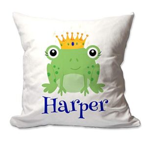 personalized frog prince throw pillow cover - 17x17 throw pillow cover (no insert) - decorative throw pillow cover - soft polyester