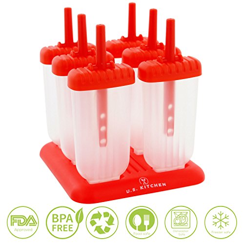 U.S. Kitchen Supply 18-Piece Classic Reusable Jumbo Ice Pop Mold Set