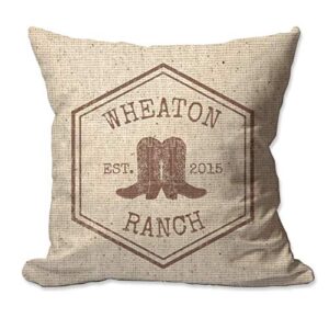 pattern pop personalized rustic ranch textured linen throw pillow cover - 17x17 throw pillow cover (no insert) - decorative throw pillow cover