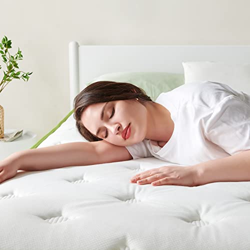 Dourxi Twin Mattress 10 Inch, Hybrid Mattress with Cooling Gel Memory Foam and Pocket Spring, Organic Cotton Fabric Cover, Mattress in a Box, Medium Firm Feel, 39"*75"*10", Twin