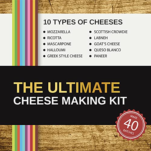 The Ultimate Cheese Making Kit | Make 10 Easy Vegetarian and Gluten-Free Cheeses For All Occasions | Fast, Fresh Homemade Cheese | Includes A Recipe Book and Ingredients, 32oz