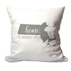 pattern pop personalized state of massachusetts home throw pillow cover - 17x17 throw pillow cover (no insert) - decorative throw pillow cover (throw pillow cover)