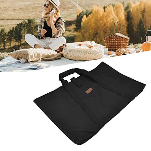 Watris Veiyi Black Folding Tables Storage Bags, Sponge Interlayer Waterproof Oxford Cloth Outdoor Multifunctional Carrying Bag for Picnic