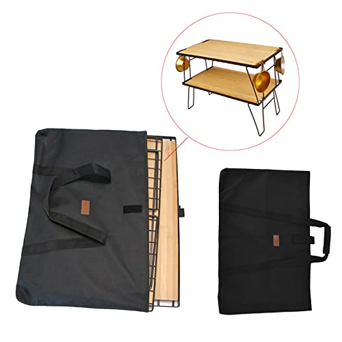 Watris Veiyi Black Folding Tables Storage Bags, Sponge Interlayer Waterproof Oxford Cloth Outdoor Multifunctional Carrying Bag for Picnic