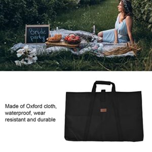 Watris Veiyi Black Folding Tables Storage Bags, Sponge Interlayer Waterproof Oxford Cloth Outdoor Multifunctional Carrying Bag for Picnic