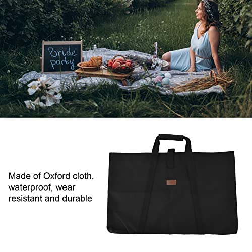 Watris Veiyi Black Folding Tables Storage Bags, Sponge Interlayer Waterproof Oxford Cloth Outdoor Multifunctional Carrying Bag for Picnic