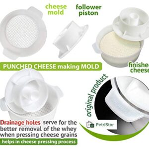 Cheesemaking Kit Cheese Mold Press Strainer Cheese With Follower Piston 1.2 L - Tofu Press Mold Cheese Making Kit Machine – Cheese Set for Press - Paneer Maker - Cheesemaking Suppliest