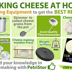 Cheesemaking Kit Cheese Mold Press Strainer Cheese With Follower Piston 1.2 L - Tofu Press Mold Cheese Making Kit Machine – Cheese Set for Press - Paneer Maker - Cheesemaking Suppliest