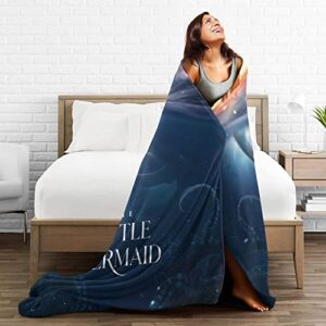 Mermaid Movie Throw Blanket for Kids & Adults, All Seasons Flannel Fleece Blanket Soft Plush Blankets for Couch Sofa Bed Camping Travel 40"x30"