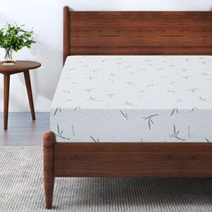 iululu twin mattress, 8 inch memory foam mattress in a box, green tea gel infused mattresses with breathable bamboo cover for cool sleep, medium firm supportive, certipur-us certified