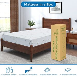 IULULU Twin Mattress, 8 Inch Memory Foam Mattress in a Box, Green Tea Gel Infused Mattresses with Breathable Bamboo Cover for Cool Sleep, Medium Firm Supportive, CertiPUR-US Certified