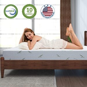 IULULU Twin Mattress, 8 Inch Memory Foam Mattress in a Box, Green Tea Gel Infused Mattresses with Breathable Bamboo Cover for Cool Sleep, Medium Firm Supportive, CertiPUR-US Certified