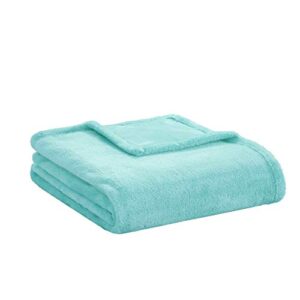 Intelligent Design Microlight Plush Luxury Oversized Throw Aqua 60x70 Premium Soft Cozy Microlight Plush For Bed, Couch or Sofa