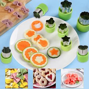 17 Pack Melon Baller Scoop Set - 4 in 1 Stainless Steel Fruit Tool Set Fruit Scooper Seed Remover with Fruit Vegetable Cutter Shapes Set Fruit Peeler for Fruit Slicer Dig Pulp Separator (A)