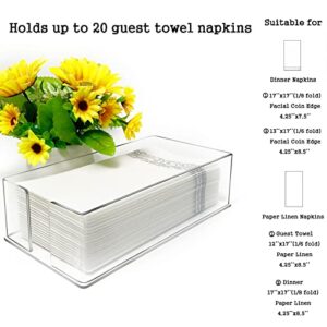 Guest Towel Napkin Holder, Acrylic Dinner Napkins Holder, Hand Towels Holder for bathroom, Guest Towels Storage Tray for Bathroom, Kitchen, Parties, Weddings, Events