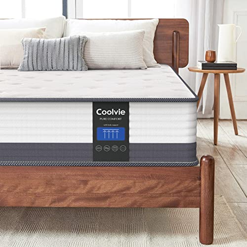 Twin Mattress, Coolvie 10 Inch Twin Size Hybrid Mattress, Twin Mattress in A Box, Individual Pocket Springs with Memory Foam Layer Provide Pain Relief Motion Isolation & Cool Sleep, 2023 New