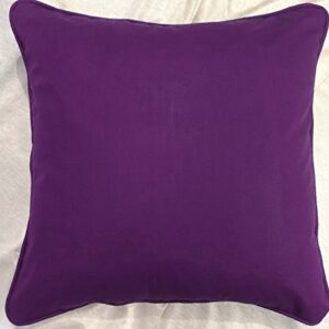 Saffron Decorative Floor Cushion Cover Extra Large Pillowcase Purple 32x32 inch (80x80 cm) Cotton Piping Solid Removable Cover, Insert not Included