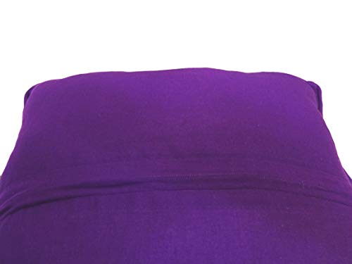 Saffron Decorative Floor Cushion Cover Extra Large Pillowcase Purple 32x32 inch (80x80 cm) Cotton Piping Solid Removable Cover, Insert not Included