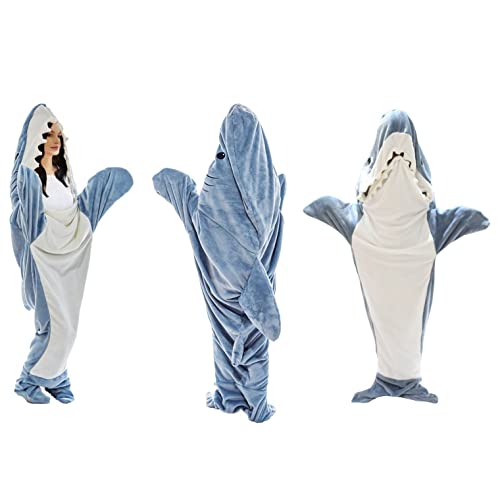 WONASH Shark Blanket,Shark Blanket Adult,Shark Blanket Hoodie,Shark Blanket Onesie,Wearable Shark Blanket for Men Women Teens,S(39.4in*15.7in)