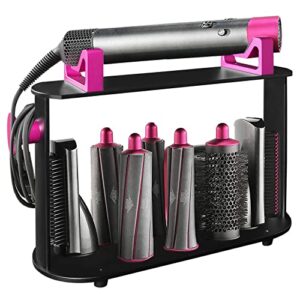 storage holder for dyson airwrap styler, 8-holes countertop bracket organizer stand storage for hair curling iron wand barrels brushes diffuser nozzles for bathroom|bedroom|hair salon-aluminum alloy