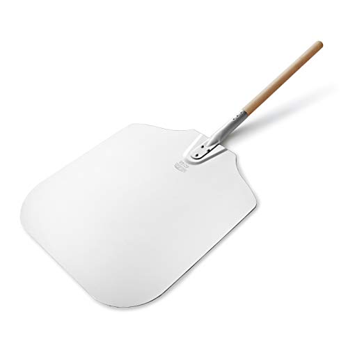 New Star Foodservice 50196 Aluminum Pizza Peel, Wooden Handle, 16 x 18 inch Blade, 36 inch overall