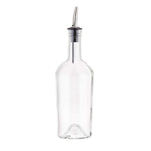 glass syrup bottle with vented stainless steel pourer - 500ml