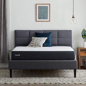 lucid 8 inch full mattress - firm memory foam mattress – bamboo charcoal foam –gel infused- hypoallergenic foam mattress, white