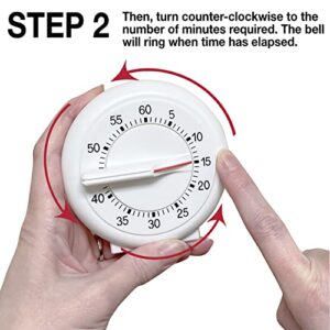 Norpro New 60 Minute Kitchen Timer With Long Ring 3.5"/9cm Easy To Read Operate