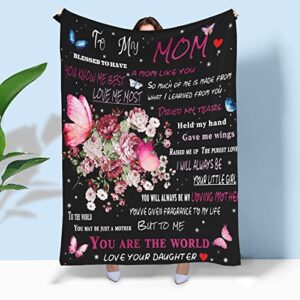 mother's day throw blanket flannel fleece blanket to mom gift from daughter, gift for mother day's, mom birthday soft couch throw blanket for home bed, sofa & dorm