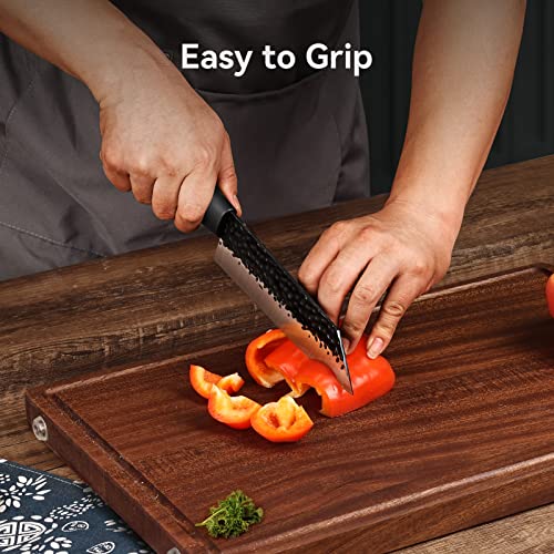 Bfonder Kitchen Knife Set with Block, 11PCS Chef Knife Set with Sharpener, Japanese Stainless Steel Knife Block Set for Kitchen with Acrylic Stand, Black