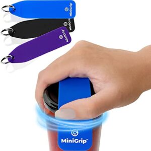 MiniGrip Rubber Jar Opener Gripper (3 Pack) – Designed in the USA for Exceptional Grip - Portable Twist Top Bottle Opener with Keyring Carabiner