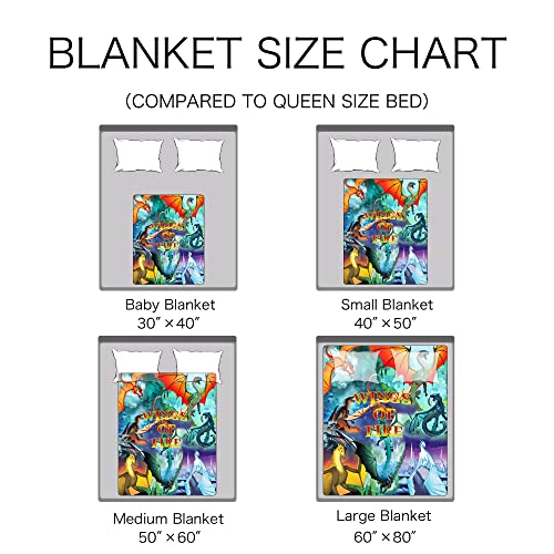 Sdyiohk Fantasy Novel Fire Dragon Cartoon Blanket – Personalized Print Throw Blanket – Cozy Soft Blanket for Provide Warm – 60"X80"