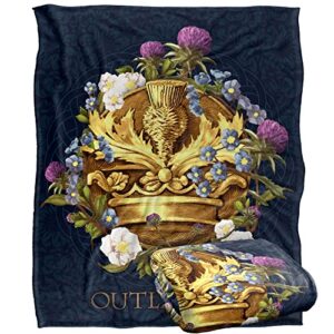 outlander blanket, 36"x58" floral emblem silky touch super soft throw blanket