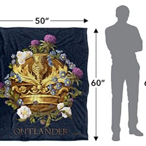 Outlander Blanket, 36"x58" Floral Emblem Silky Touch Super Soft Throw Blanket
