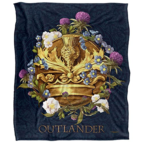 Outlander Blanket, 36"x58" Floral Emblem Silky Touch Super Soft Throw Blanket