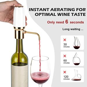 WINIRINA Automatic Wine Aerator Pourer Electric Smart Decanter，Dispenser Rechargeable with Micro USB Cable