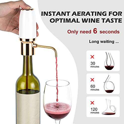 WINIRINA Automatic Wine Aerator Pourer Electric Smart Decanter，Dispenser Rechargeable with Micro USB Cable