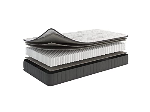 Ottomanson 8" Twin Mattress in a Box Made in USA, Firm Mattress, Hybrid Mattress Cool Improved Airflow with Edge to Edge Pocket Coil, Bed in A Box, Ottopedic