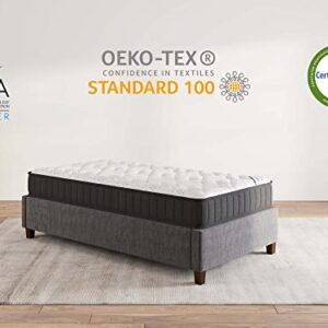 Ottomanson 8" Twin Mattress in a Box Made in USA, Firm Mattress, Hybrid Mattress Cool Improved Airflow with Edge to Edge Pocket Coil, Bed in A Box, Ottopedic