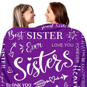 hexagram sister gifts from sisters, gifts for mothers day, blanket, sister gifts, sister birthday gifts from sister, gifts for sister, throw blanket, 60 x 50 inches, purple