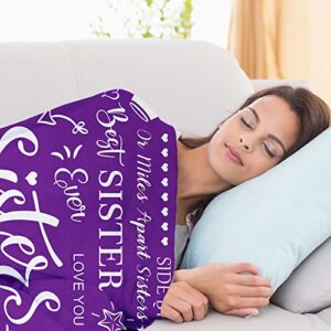 Hexagram Sister Gifts from Sisters, Gifts for Mothers Day, Blanket, Sister Gifts, Sister Birthday Gifts from Sister, Gifts for Sister, Throw Blanket, 60 x 50 Inches, Purple