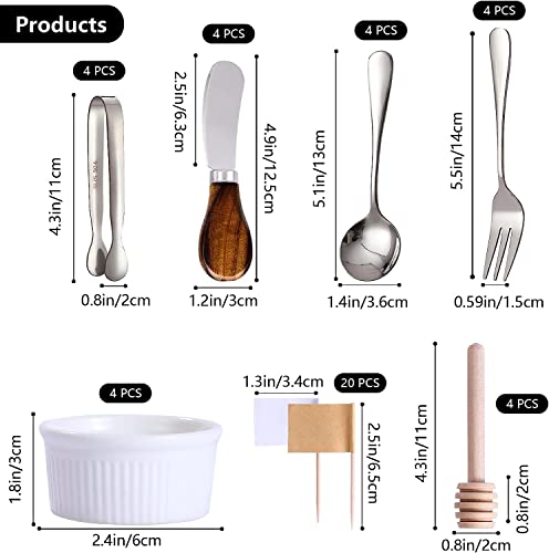 Charcuterie Accessories(25 Psc), Cheese Spreaders For Charcuterie Board, Mini Serving Spoons, Blank Toothpick Flags，Bowl For Christmas Pastry Making，forks And Mini Serving Tongs